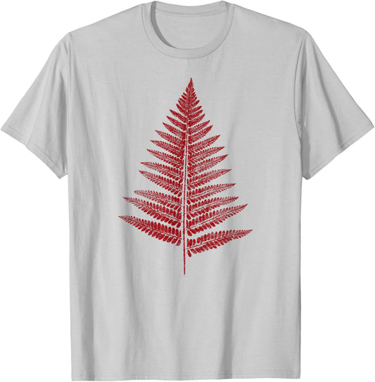 Fern Leaf / Nature & Forest - Leaves Stamp Graphic BOTANICAL T-Shirt - T-Shirt | Ash