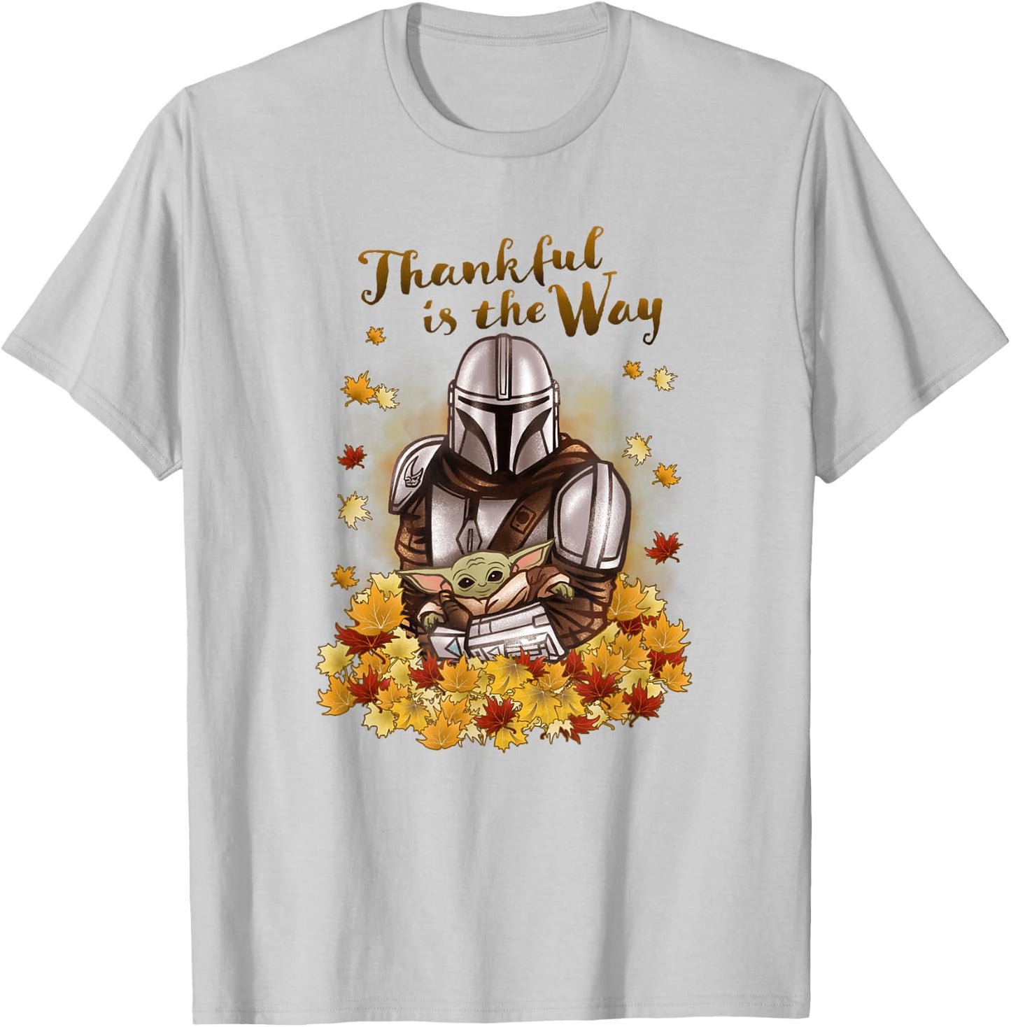 Star Wars: The Mandalorian Halloween Thankful Is The Way T-Shirt - T-Shirt | Ash