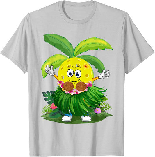 Cute Hawaiian Pickleball Ball Tropical Beach Summer Vacation Men Women Kids T-Shirt - T-Shirt | Ash