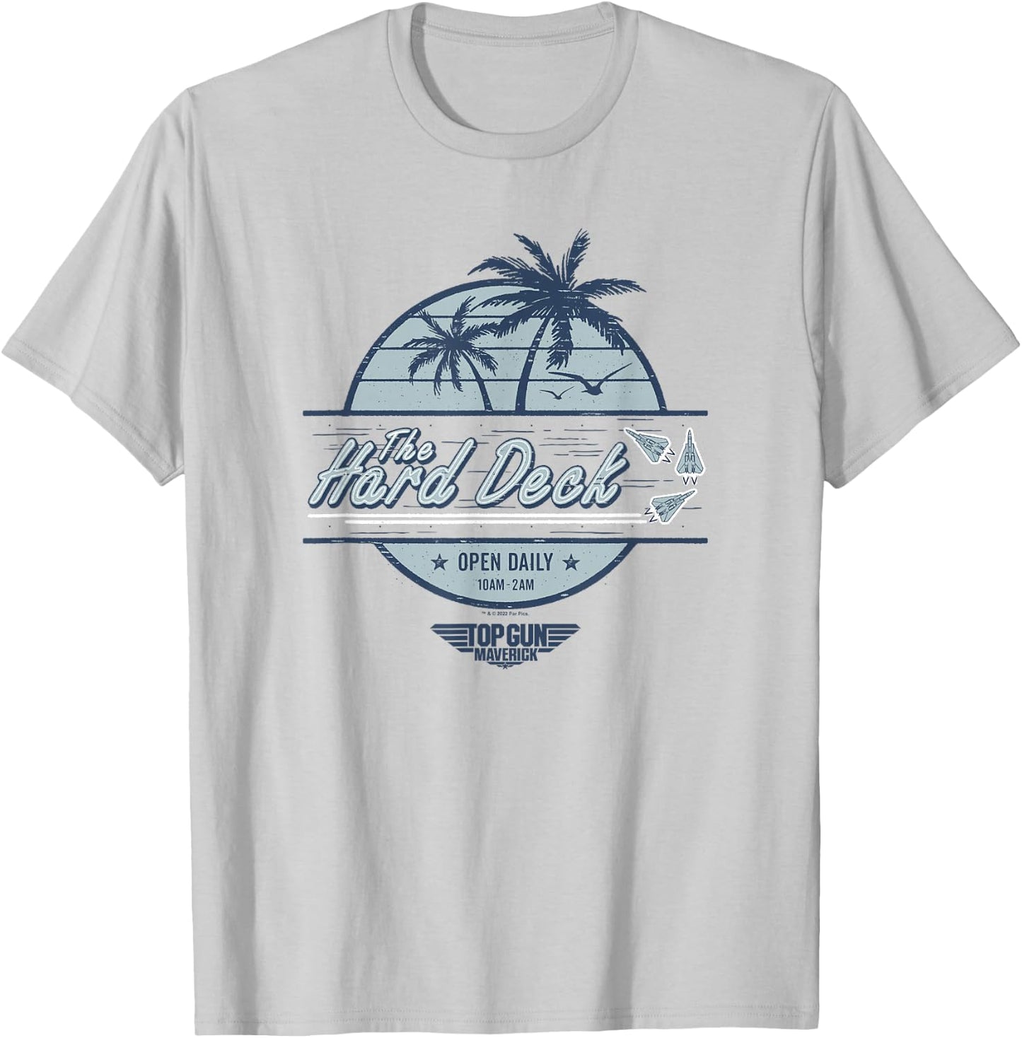 Top Gun: Maverick The Hard Deck Palm Trees Logo Small T-Shirt - T-Shirt | Ash