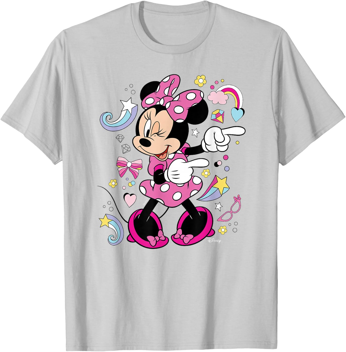 Mickey & Friends- Minnie Mouse Graphic Only T-Shirt - T-Shirt | Ash