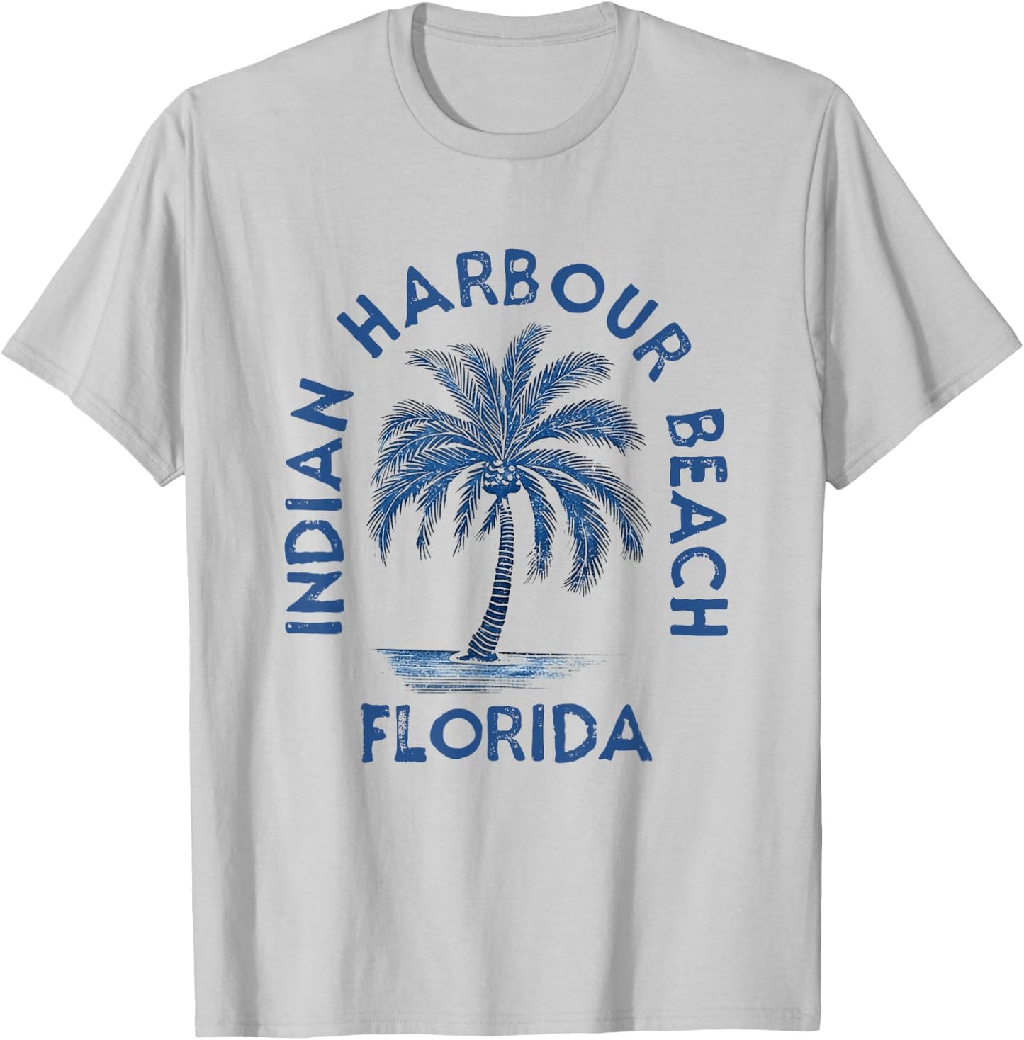 Vintage Indian Harbour Beach Florida Palm Tree FL Retro Men Women T-Shirt - T-Shirt | Ash
