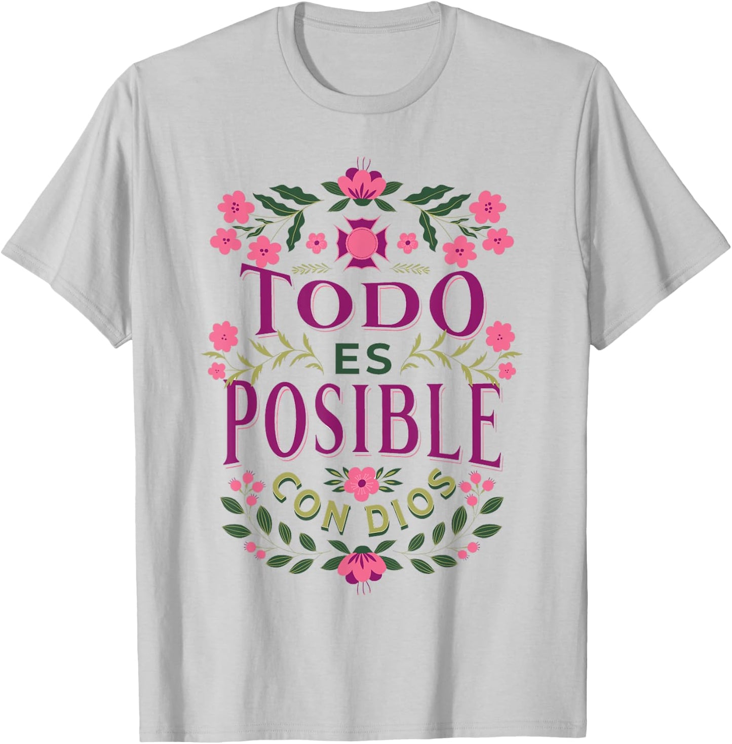 Christians Quote in Spanish Christian Bible Verse Quote T-Shirt - T-Shirt | Ash