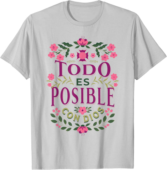 Christians Quote in Spanish Christian Bible Verse Quote T-Shirt - T-Shirt | Ash
