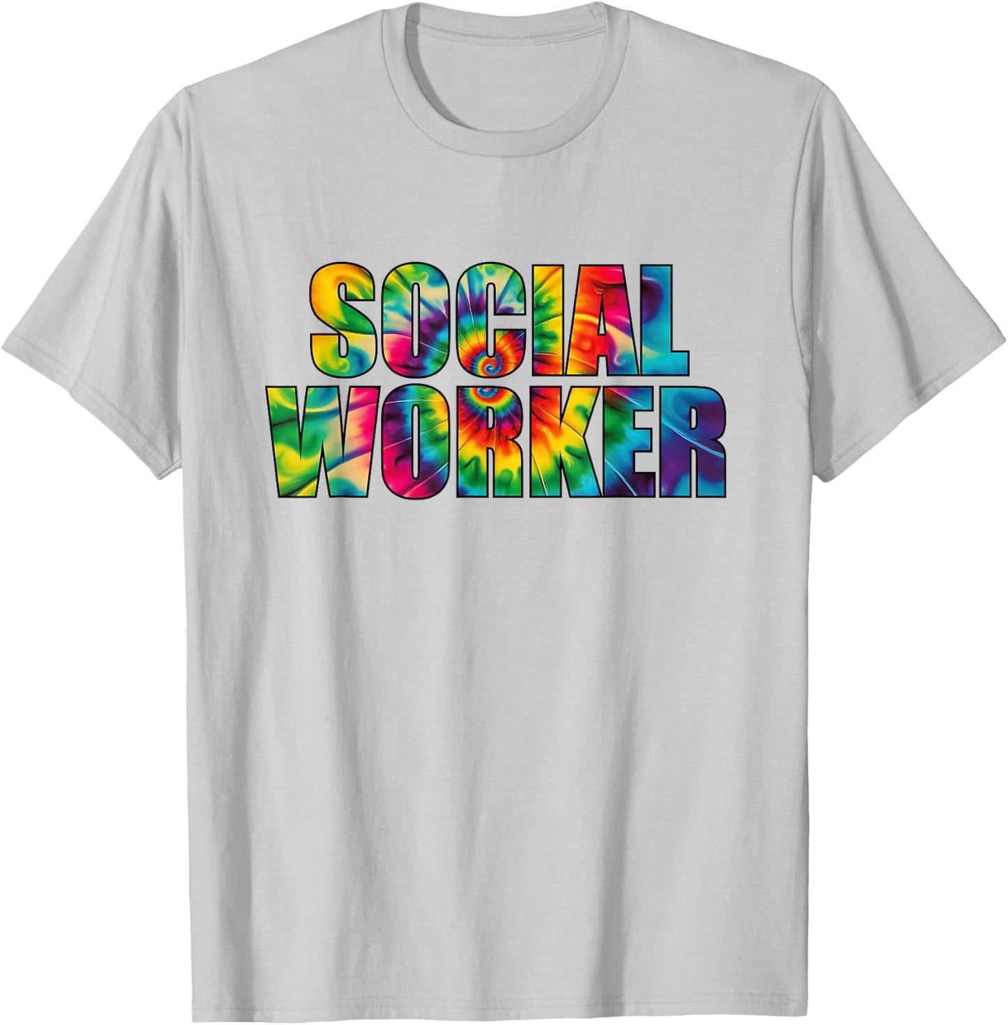 Social Worker Tie Dye Women Men School Social Worker T-Shirt - T-Shirt | Ash