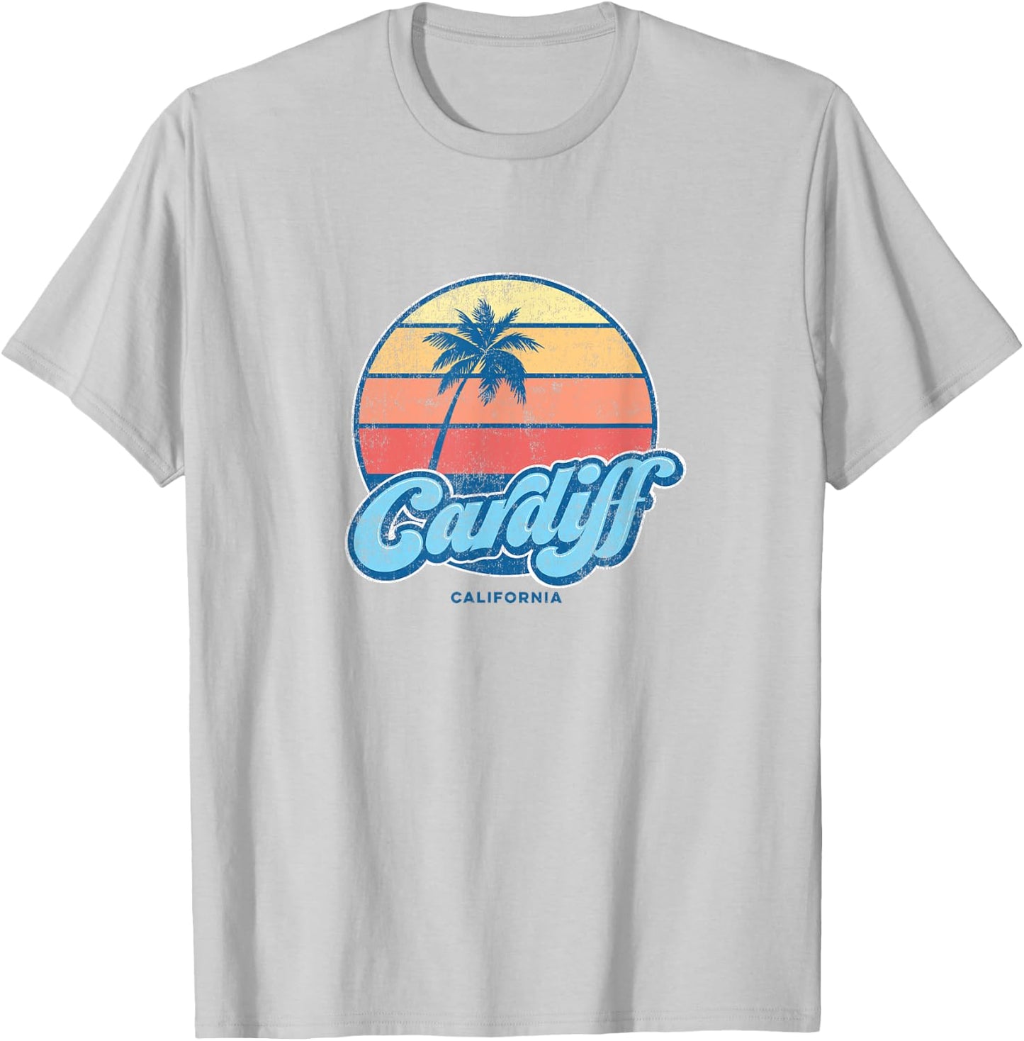 Vintage Cardiff California CA Classic 70s Retro Surfer T-Shirt - T-Shirt | Ash