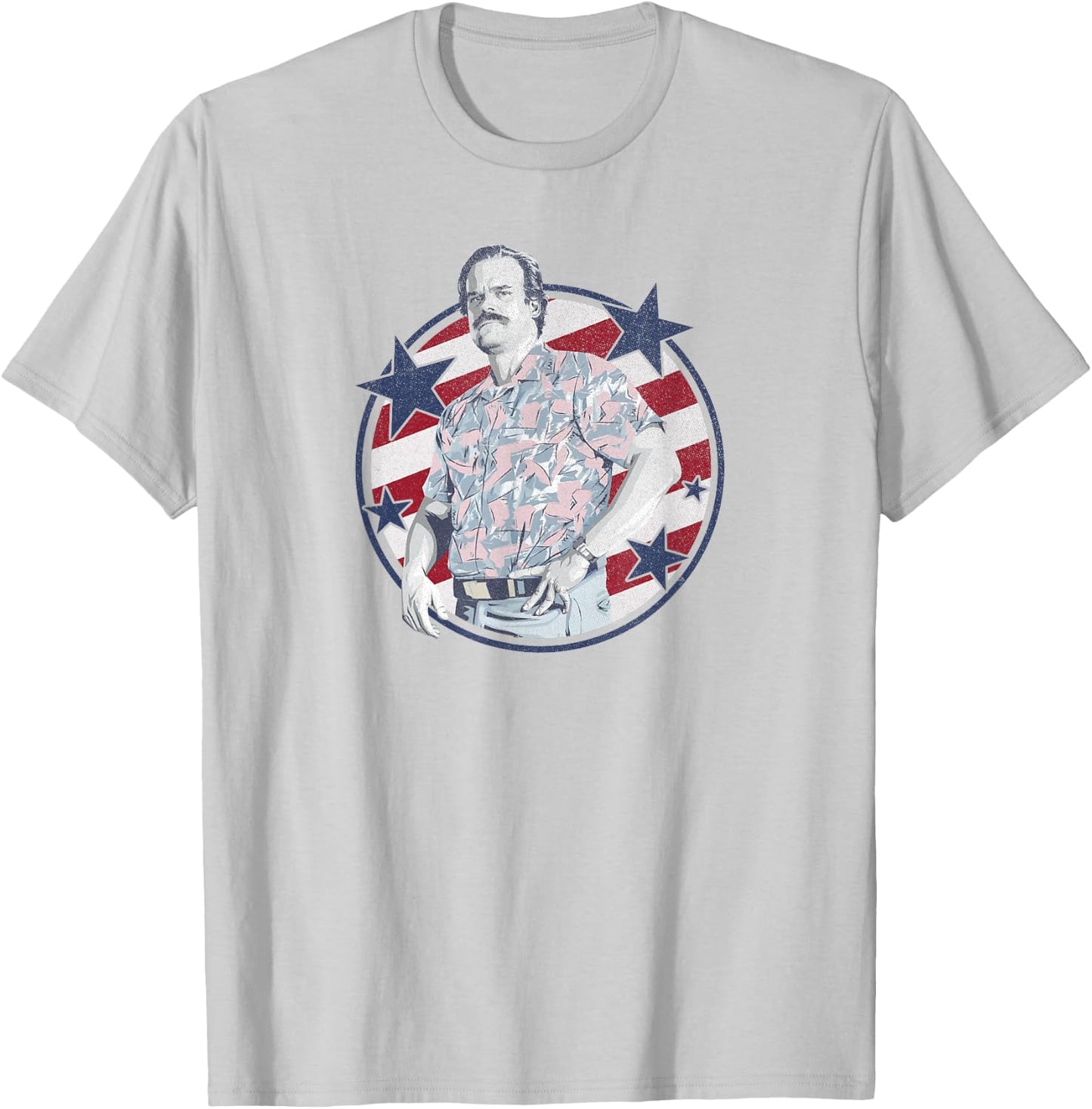 Stranger Things Jim Hopper Country Pride Logo Americana T-Shirt - T-Shirt | Ash