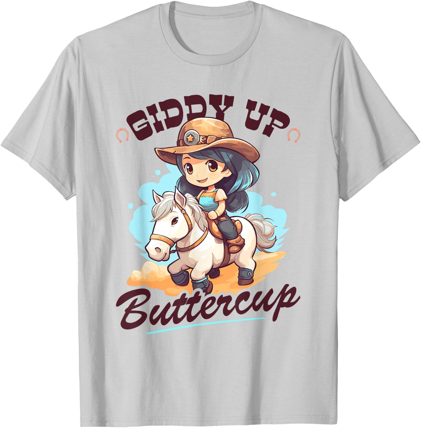 Giddy Up Buttercup, Country Rodeo Girl Toddler Cowgirl T-Shirt - T-Shirt | Ash
