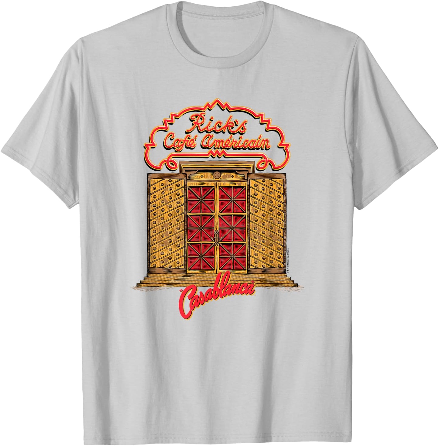 WB100 Casablanca Rick's Café Amèricain Vintage Logo T-Shirt - T-Shirt | Ash