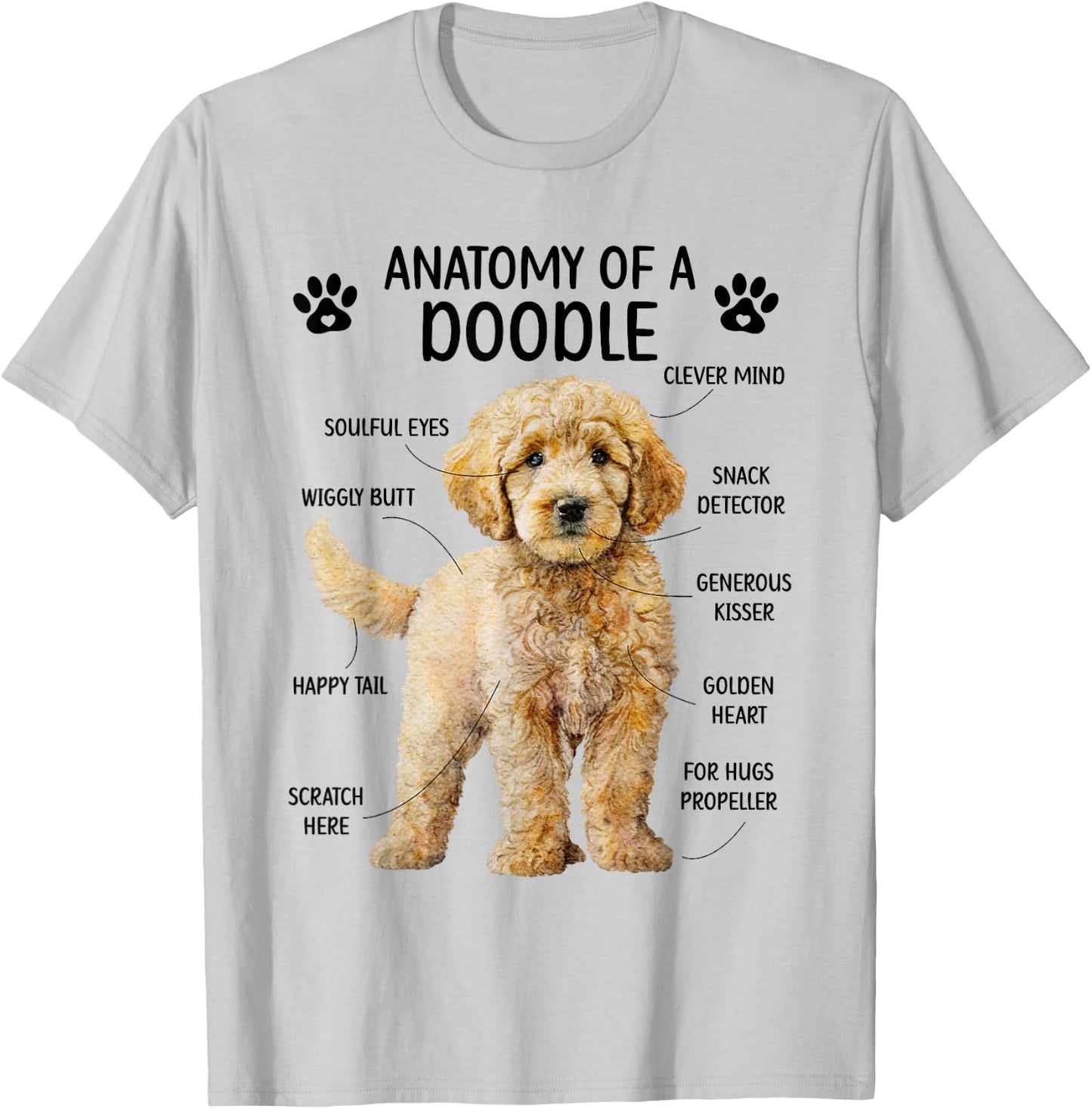Anatomy of A Doodle Dog Doodle Owner Goldendoodle Mom T-Shirt - T-Shirt | Ash