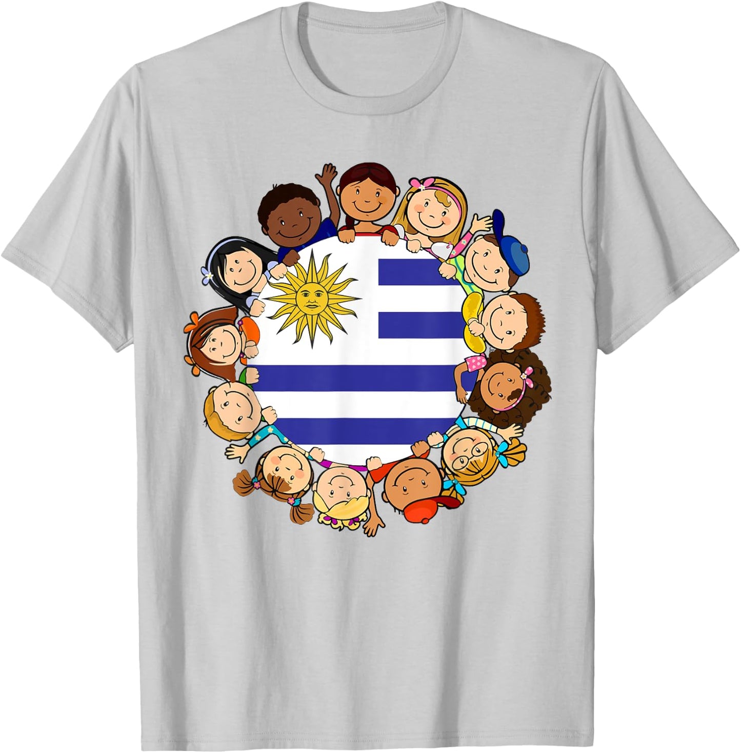 Uruguayan Kids Uruguay Flag Hispanic Heritage Month Boy Girl T-Shirt - T-Shirt | Ash