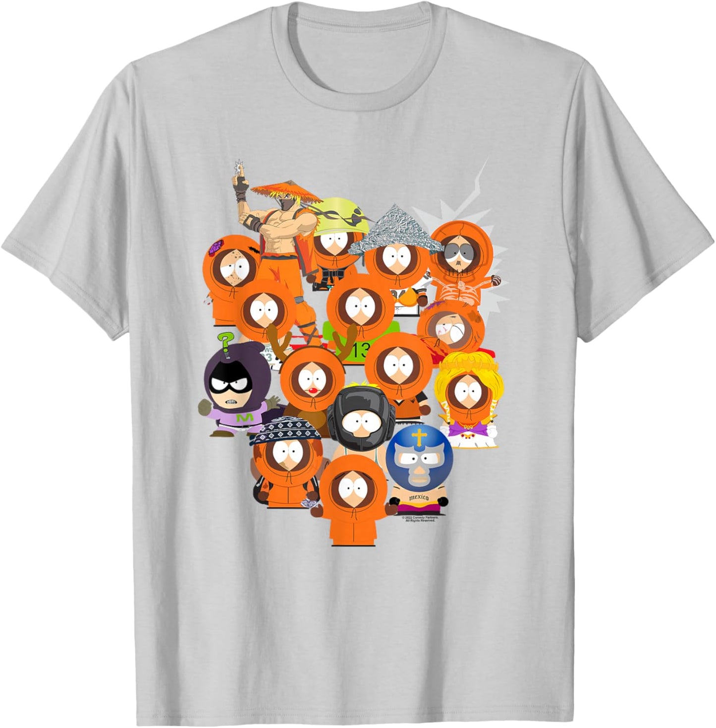 South Park Many Faces of Kenny T-Shirt - T-Shirt | Ash