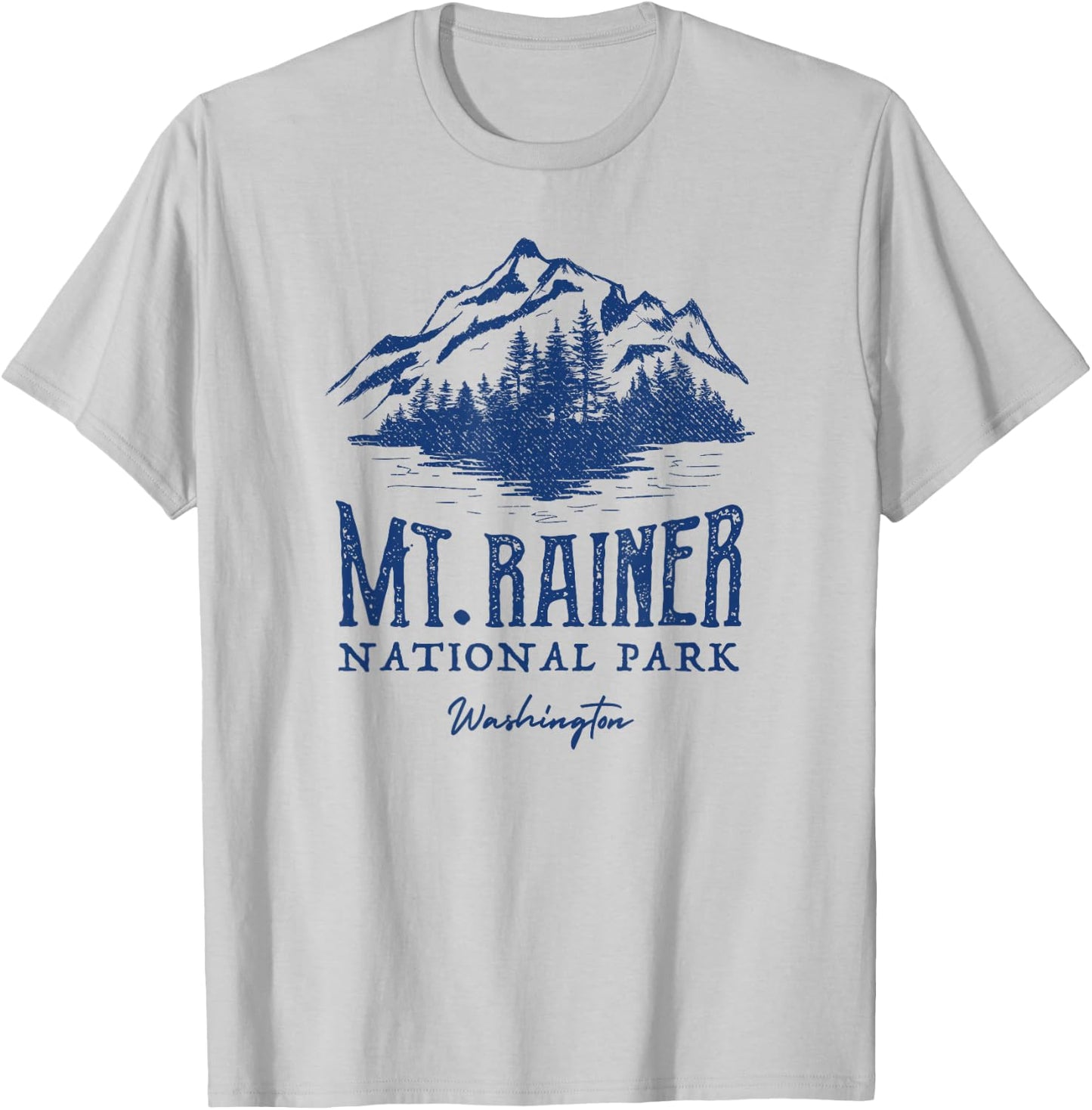 Mt. Rainier National Park Vintage Mountains Graphic T-Shirt - T-Shirt | Ash