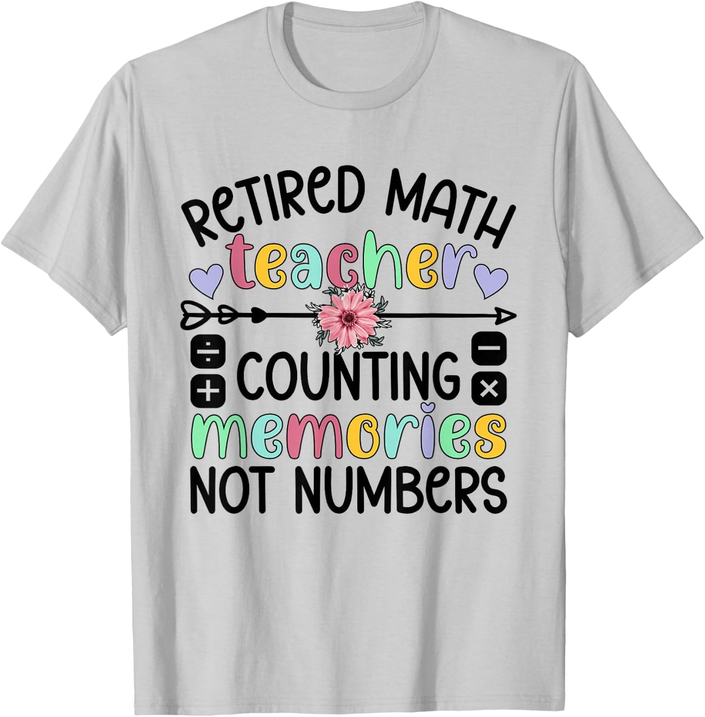 Retired Math Teacher Memories Retirement Math Teacher T-Shirt - T-Shirt | Ash