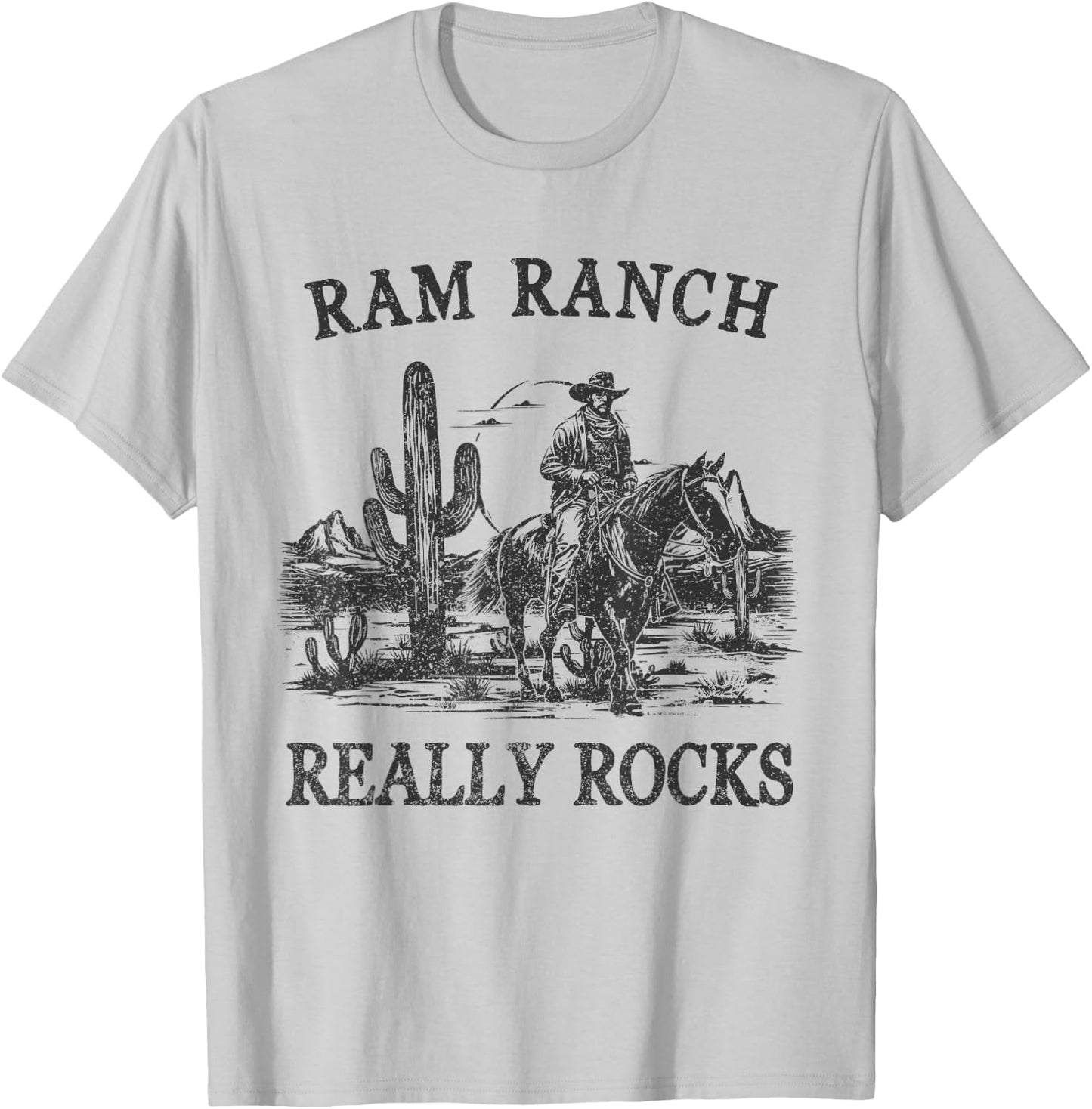Ram Ranch Really Rocks Western Life Rodeo Country Cowgirls T-Shirt - T-Shirt | Ash