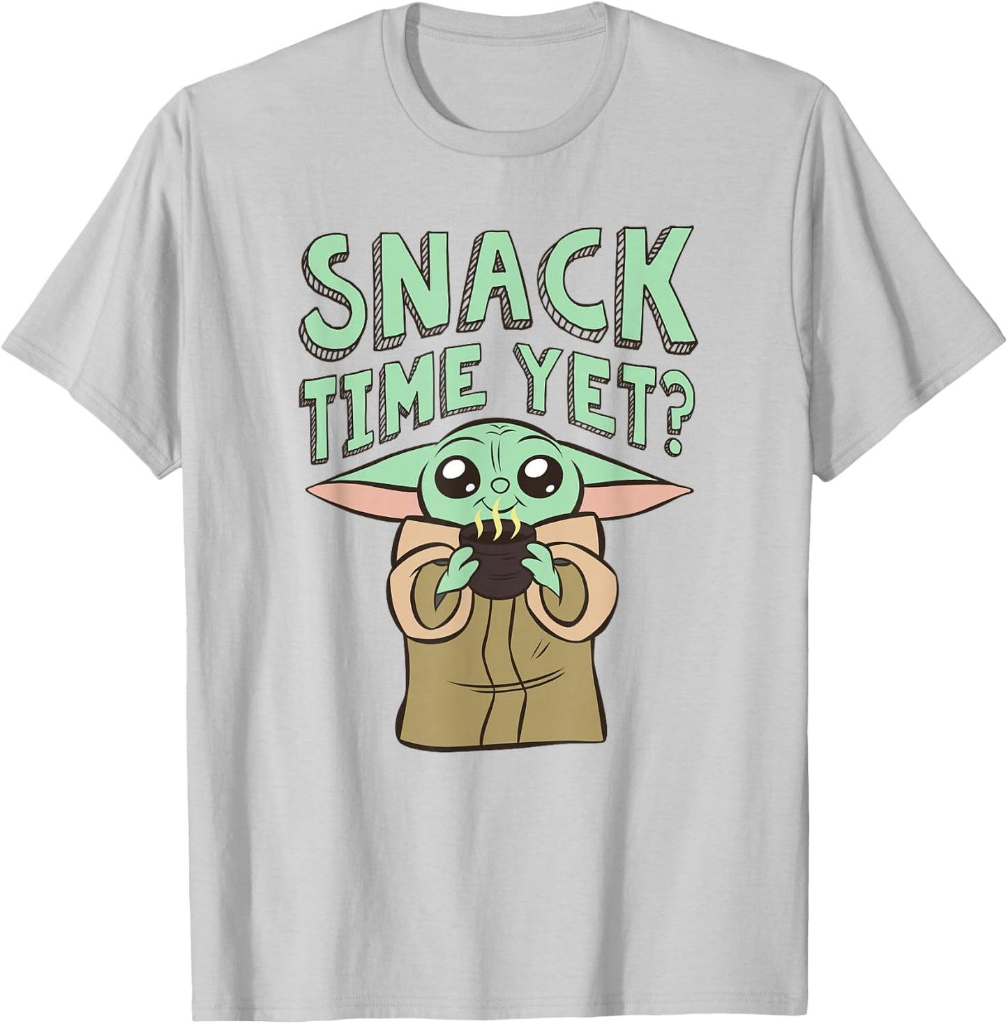 Star Wars: The Mandalorian Baby Yoda Snack Time Yet? Cute T-Shirt - T-Shirt | Ash