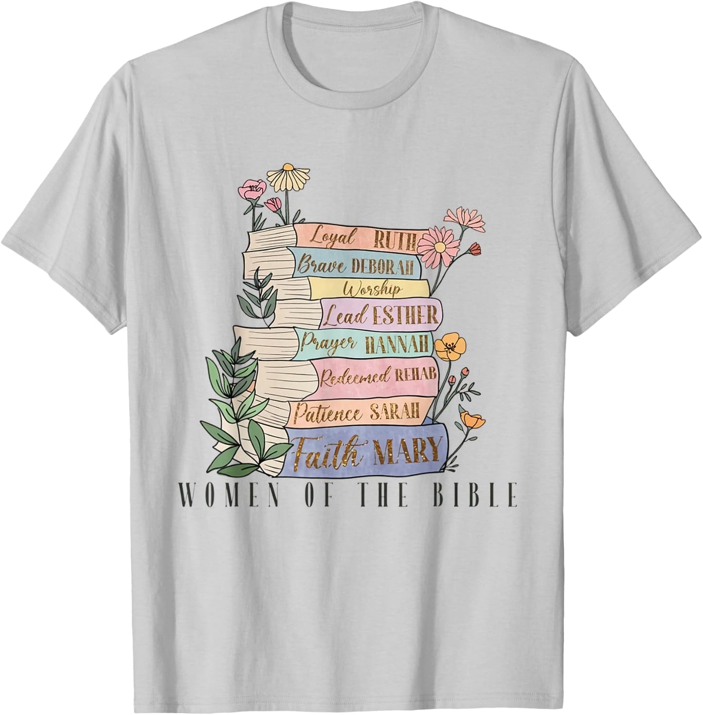 Retro Original Women of The Bible Books Christian Bookish T-Shirt - T-Shirt | Ash