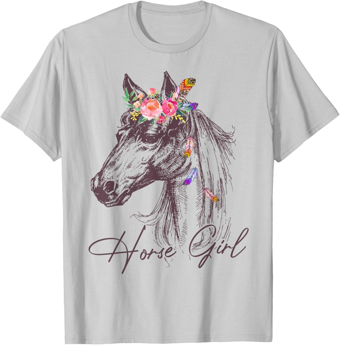 Horse Girl Horse Lover Gift Women Teenage Horseback Riding T-Shirt - T-Shirt | Ash
