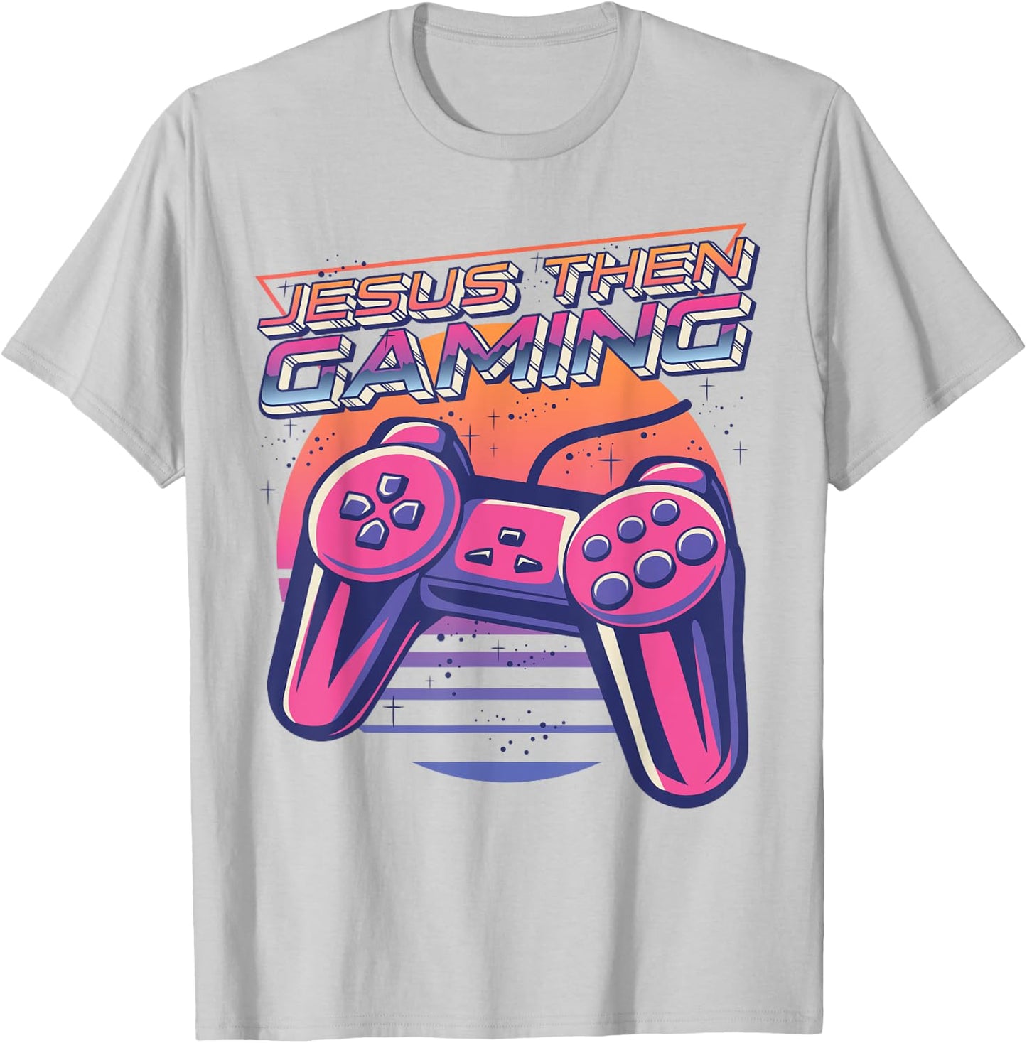 Jesus Then Gaming Gamer Christian Boys Video Game Controller T-Shirt - T-Shirt | Ash