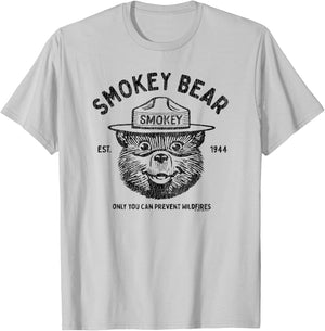 Vintage Smokey Bear Logo Only You Can Prevent Wildfires T-Shirt - T-Shirt | Ash