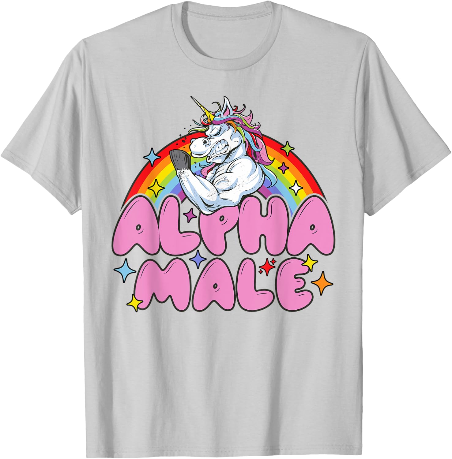 Alpha Male Unicorn Funny Sarcastic men woman T-Shirt - T-Shirt | Ash