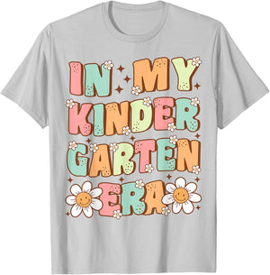 In My Kindergarten Era Groovy Kindergarten Back to School T-Shirt - T-Shirt | Ash