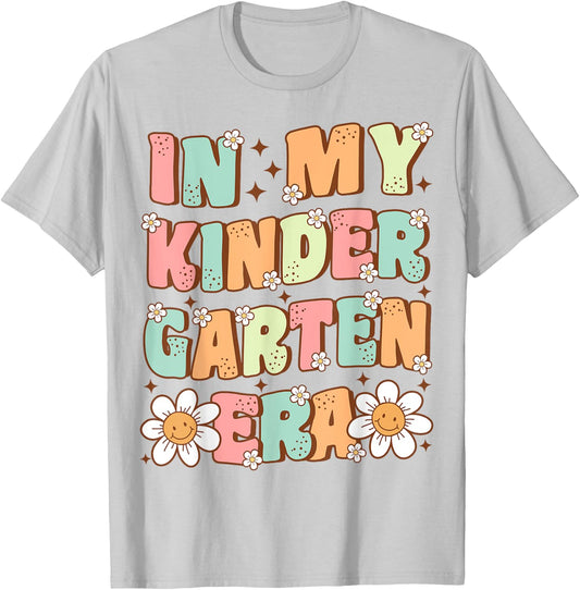 In My Kindergarten Era Groovy Kindergarten Back to School T-Shirt - T-Shirt | Ash