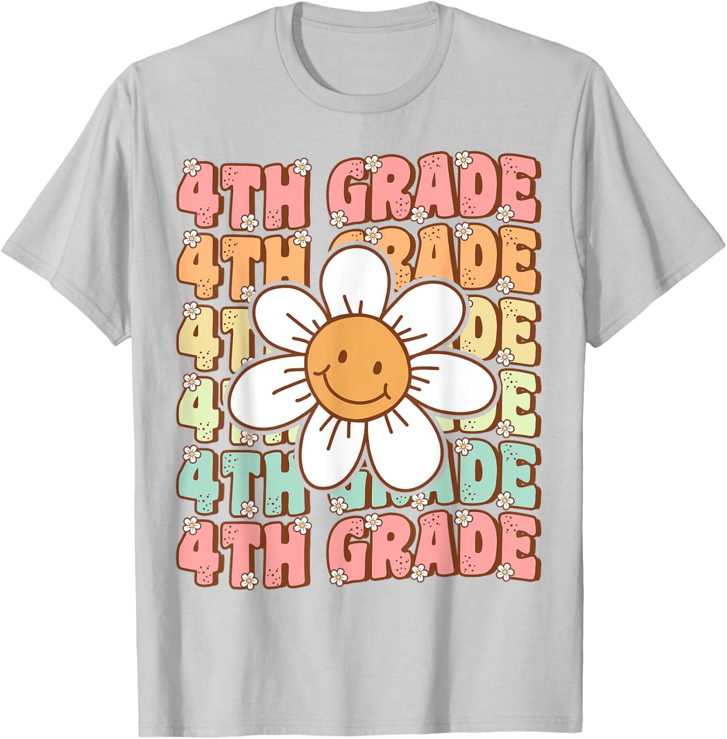 Groovy 4th Grade Back to School First Day of Fourth Grade T-Shirt - T-Shirt | Ash