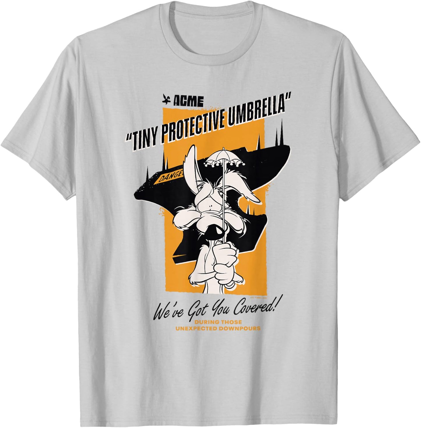 Looney Tunes Wile E. Coyote Acme Tiny Protective Umbrella T-Shirt - T-Shirt | Ash