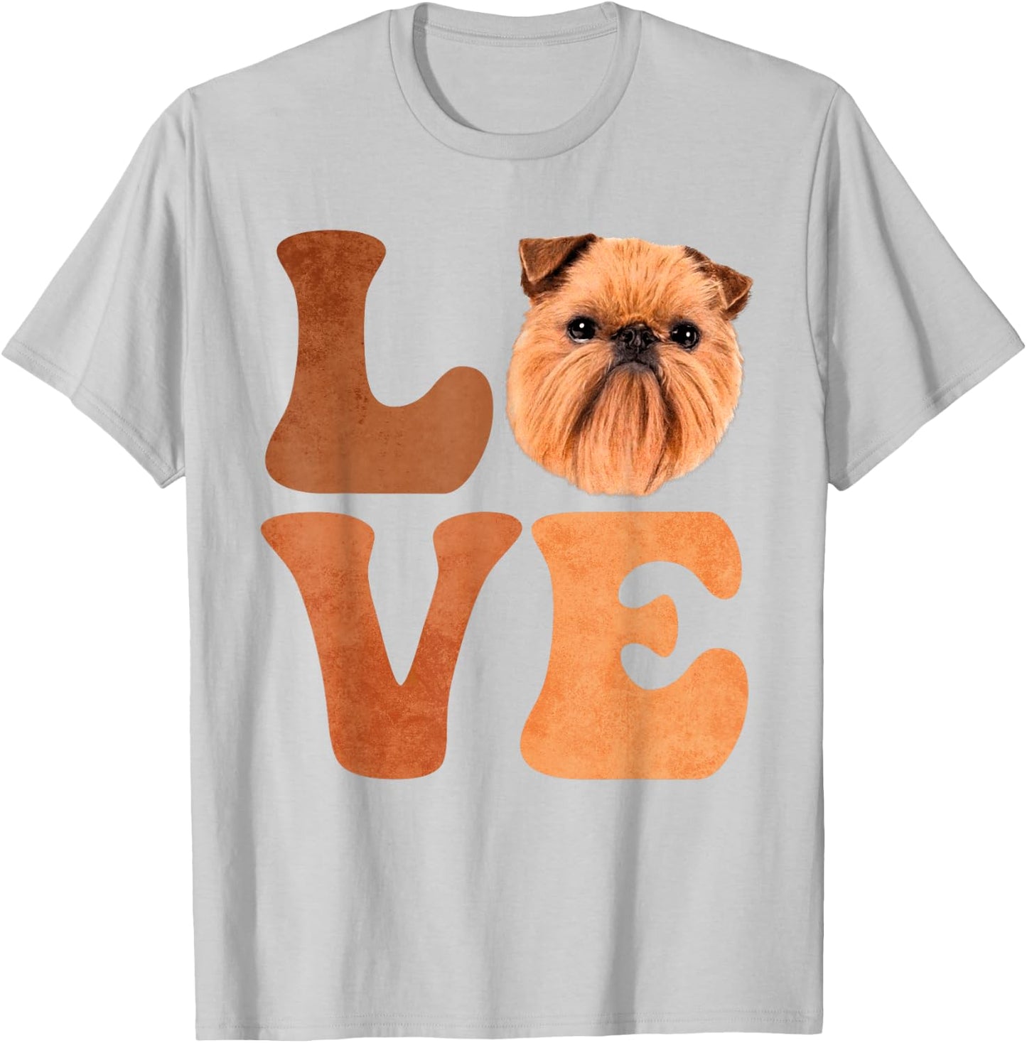 Brussels Griffon Dog LOVE Men Women Kids T-Shirt - T-Shirt | Ash