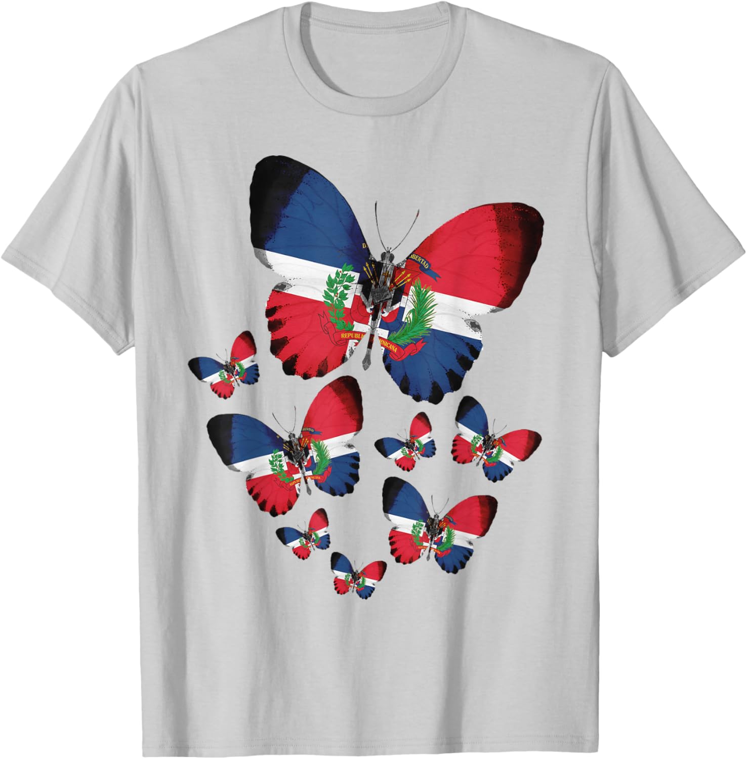Coat of Arms Republica Dominicana For Kids & Dominican Flag T-Shirt - T-Shirt | Ash