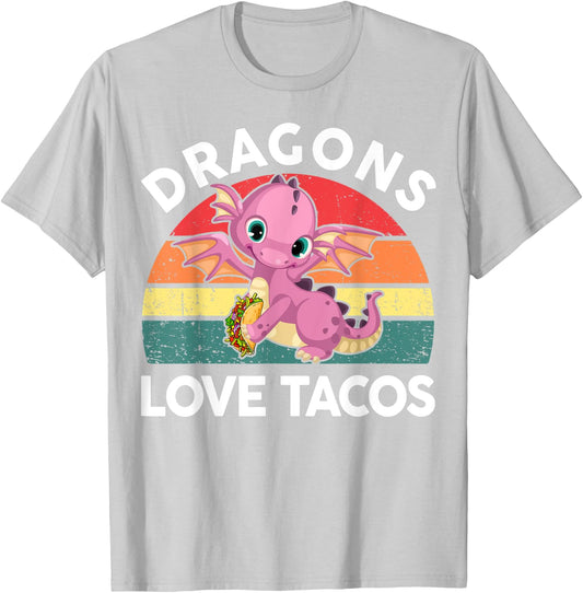 Dragons Love Tacos Shirt Cinco De Mayo Kids Youth Toddler T-Shirt - T-Shirt | Ash