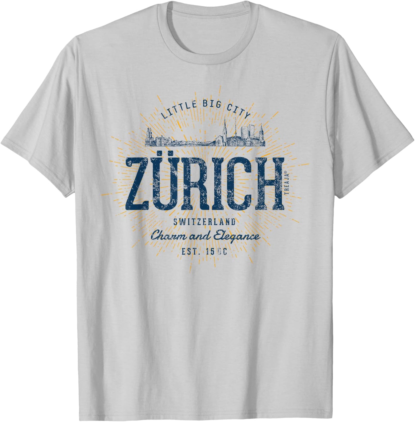 Switzerland Vintage Zurich Retro T-Shirt - T-Shirt | Ash