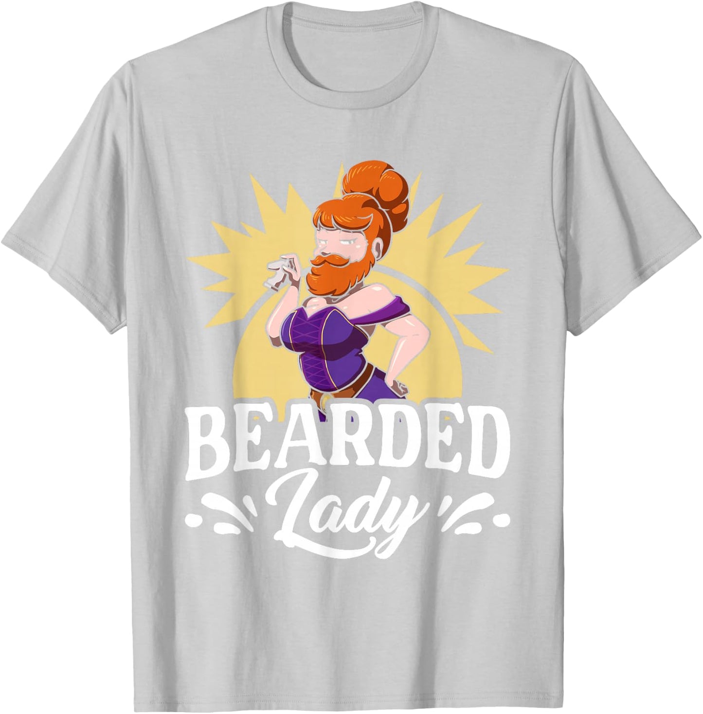Bearded Lady Funny Circus Costume Carnival Freak T-Shirt - T-Shirt | Ash