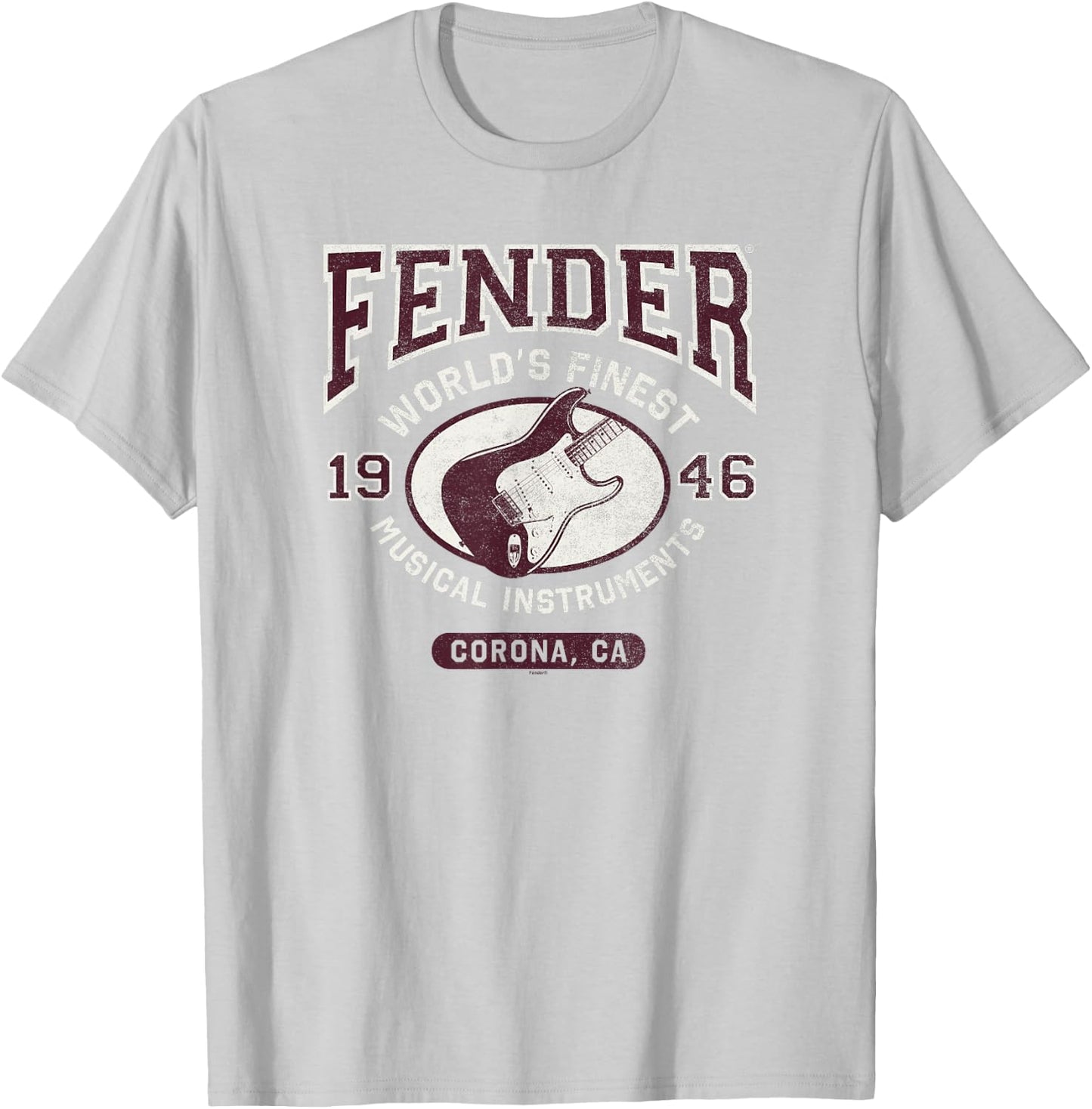 Fender World's Finest Musical Instruments Collegiate Strat T-Shirt - T-Shirt | Ash