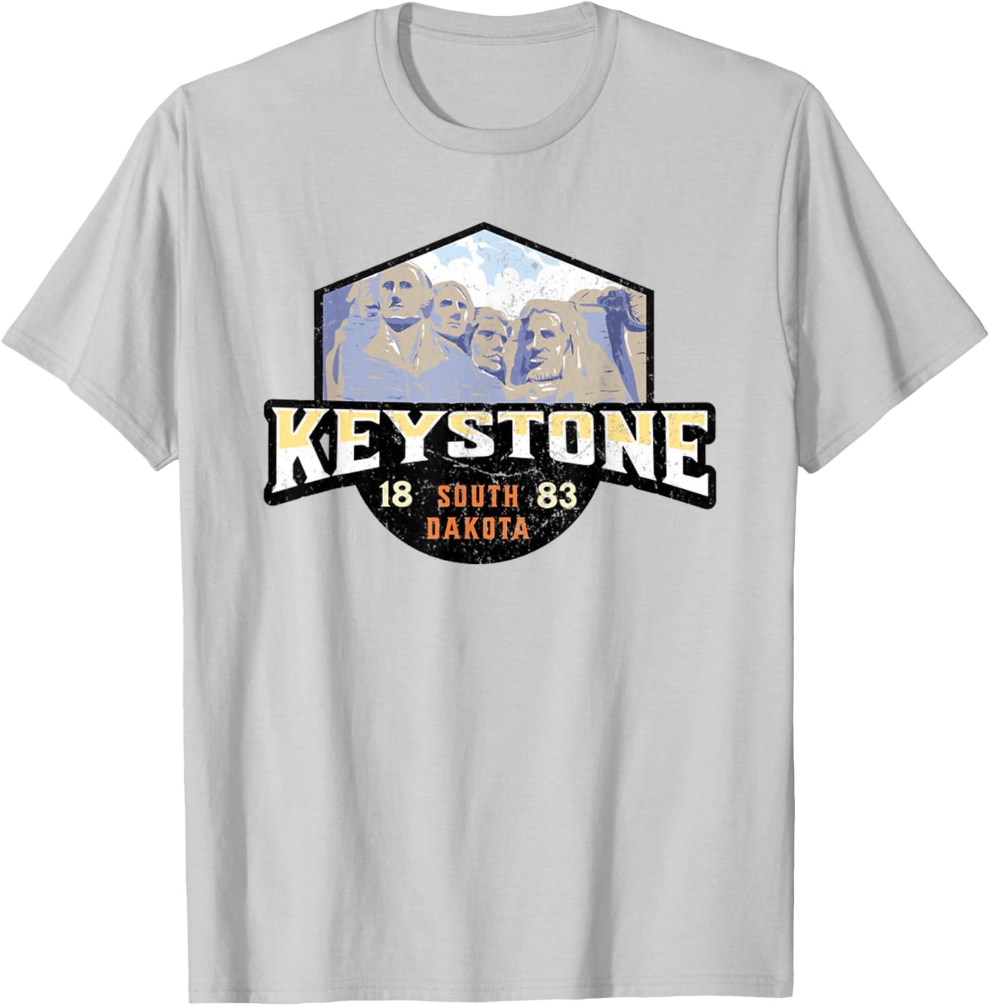 Keystone South Dakota Est 1883 Mount Rushmore T-Shirt - T-Shirt | Ash