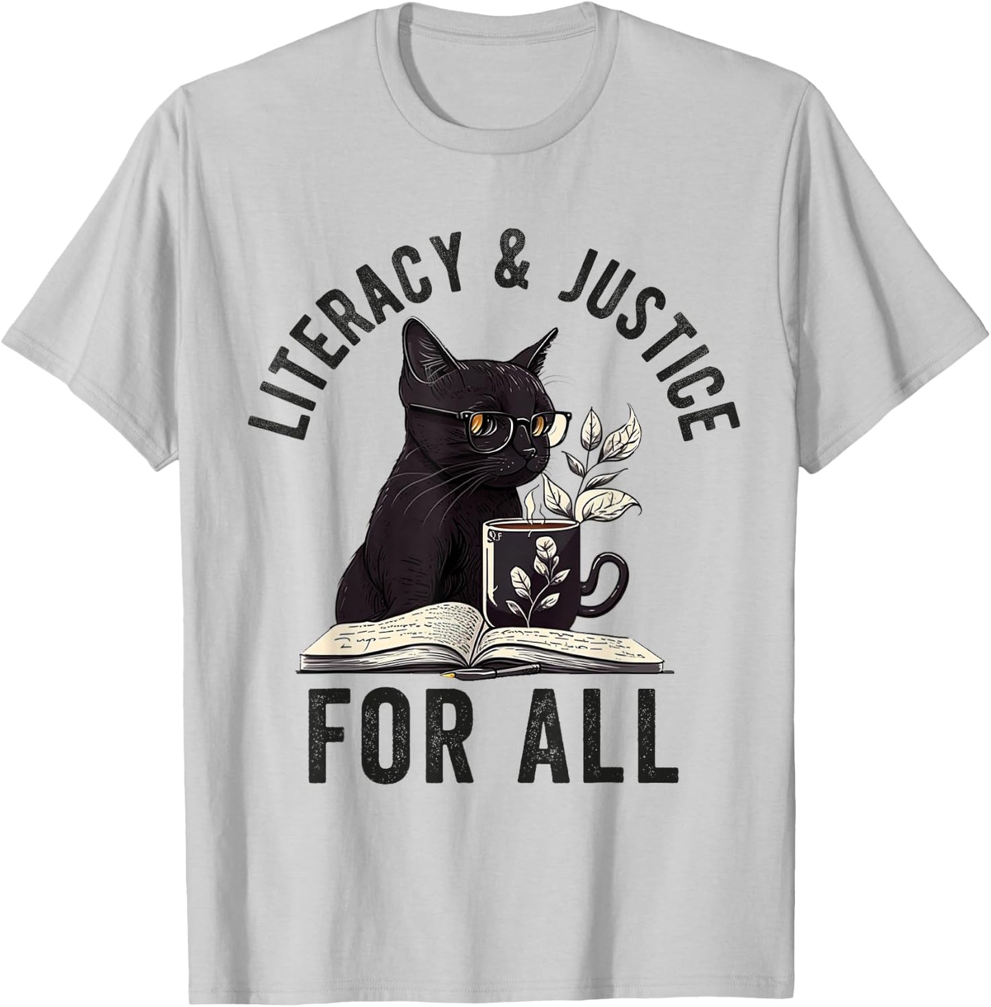 Literacy and Justice For All Read Banned Books Banning Books T-Shirt - T-Shirt | Ash
