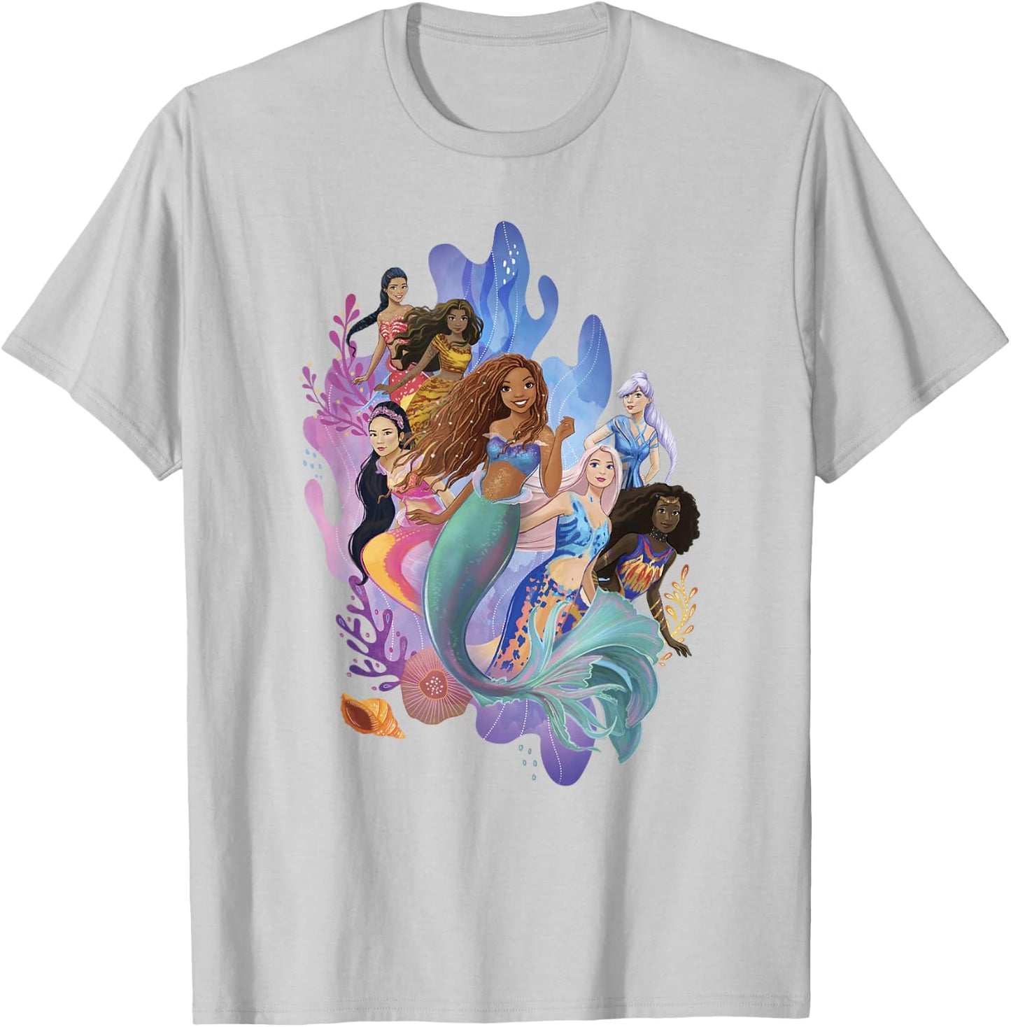 Disney The Little Mermaid Ariel & Sisters Group Shot T-Shirt - T-Shirt | Ash
