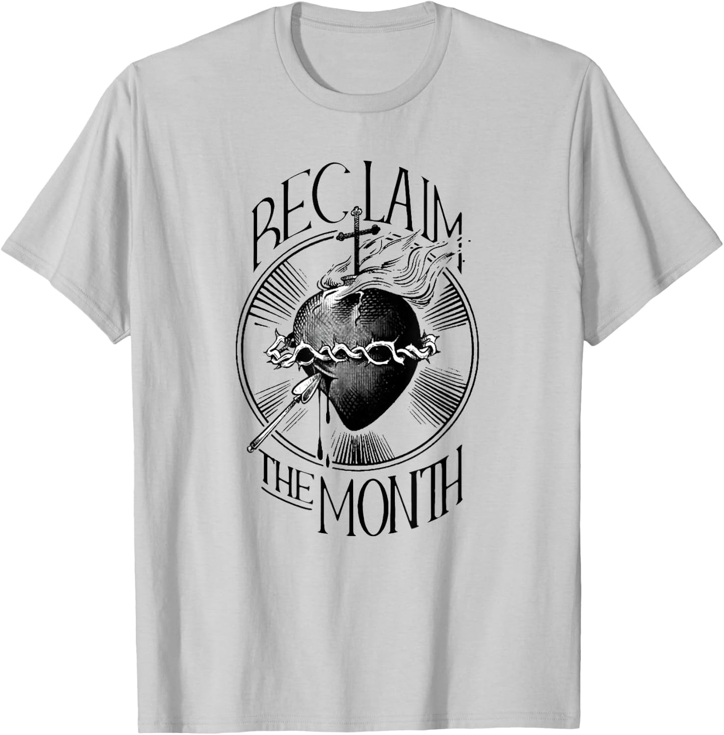 Funny Reclaim The Month Sacred of Heart of Jesus T-Shirt - T-Shirt | Ash