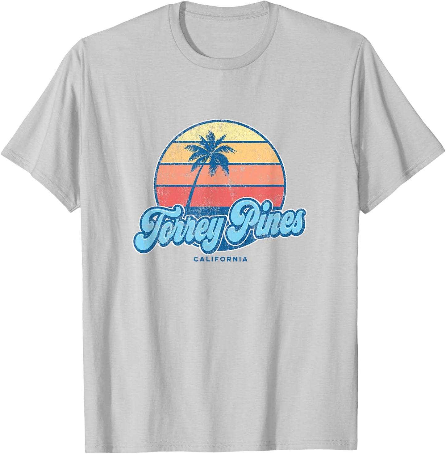Vintage Torrey Pines California CA Classic 70s Retro Surfer T-Shirt - T-Shirt | Ash