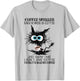 Funny Black Cat Coffee Spelled Backwards Is Eeffoc T-Shirt - T-Shirt | Ash