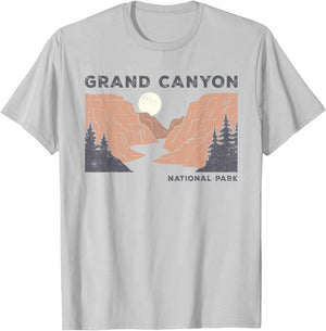 Retro Grand Canyon Shirt Arizona National Park Hiking T-Shirt - T-Shirt | Ash