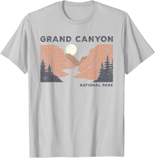 Retro Grand Canyon Shirt Arizona National Park Hiking T-Shirt - T-Shirt | Ash