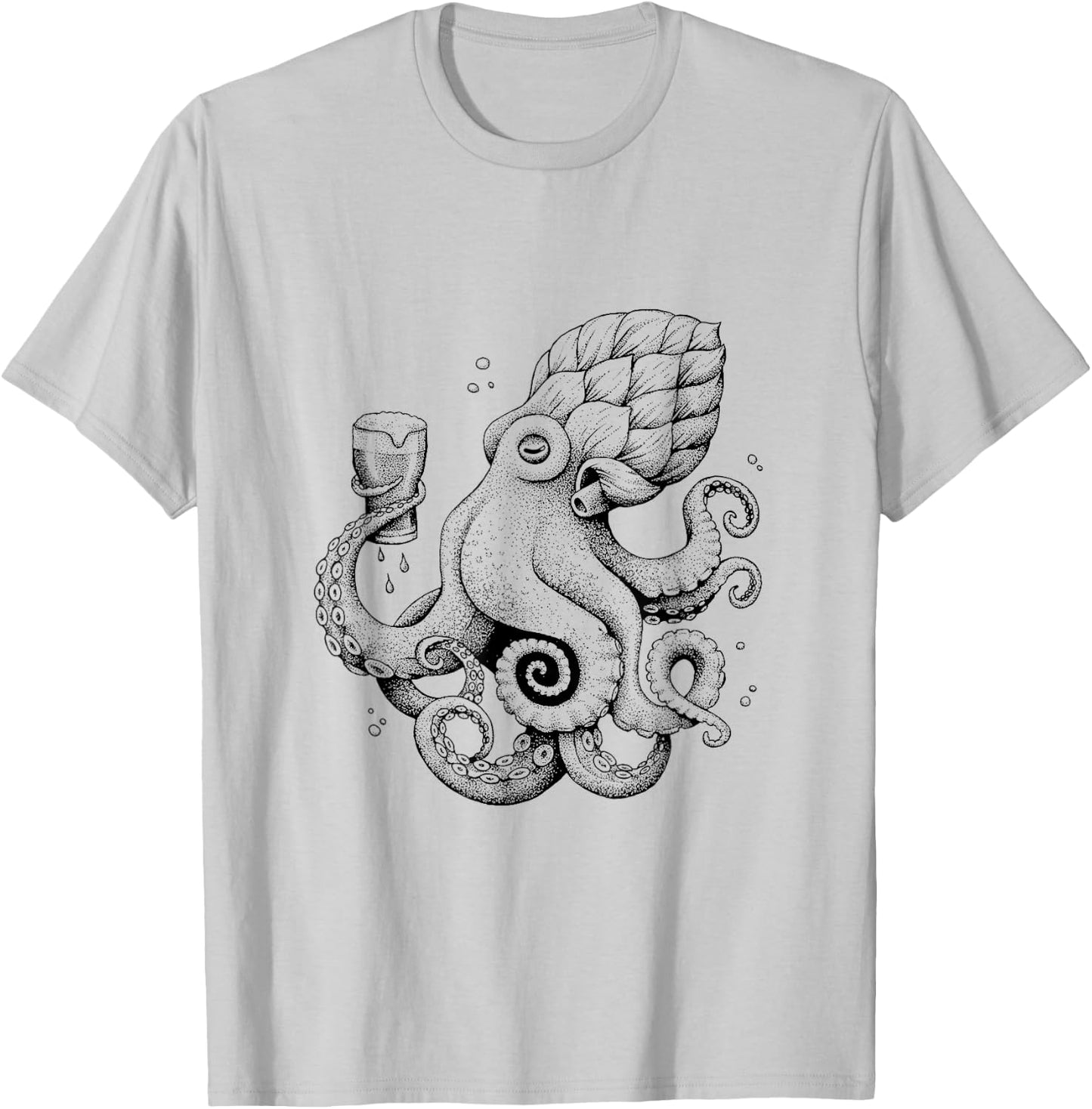Hoptopus - The Beer Drinking Octopus Classic T-Shirt - T-Shirt | Ash