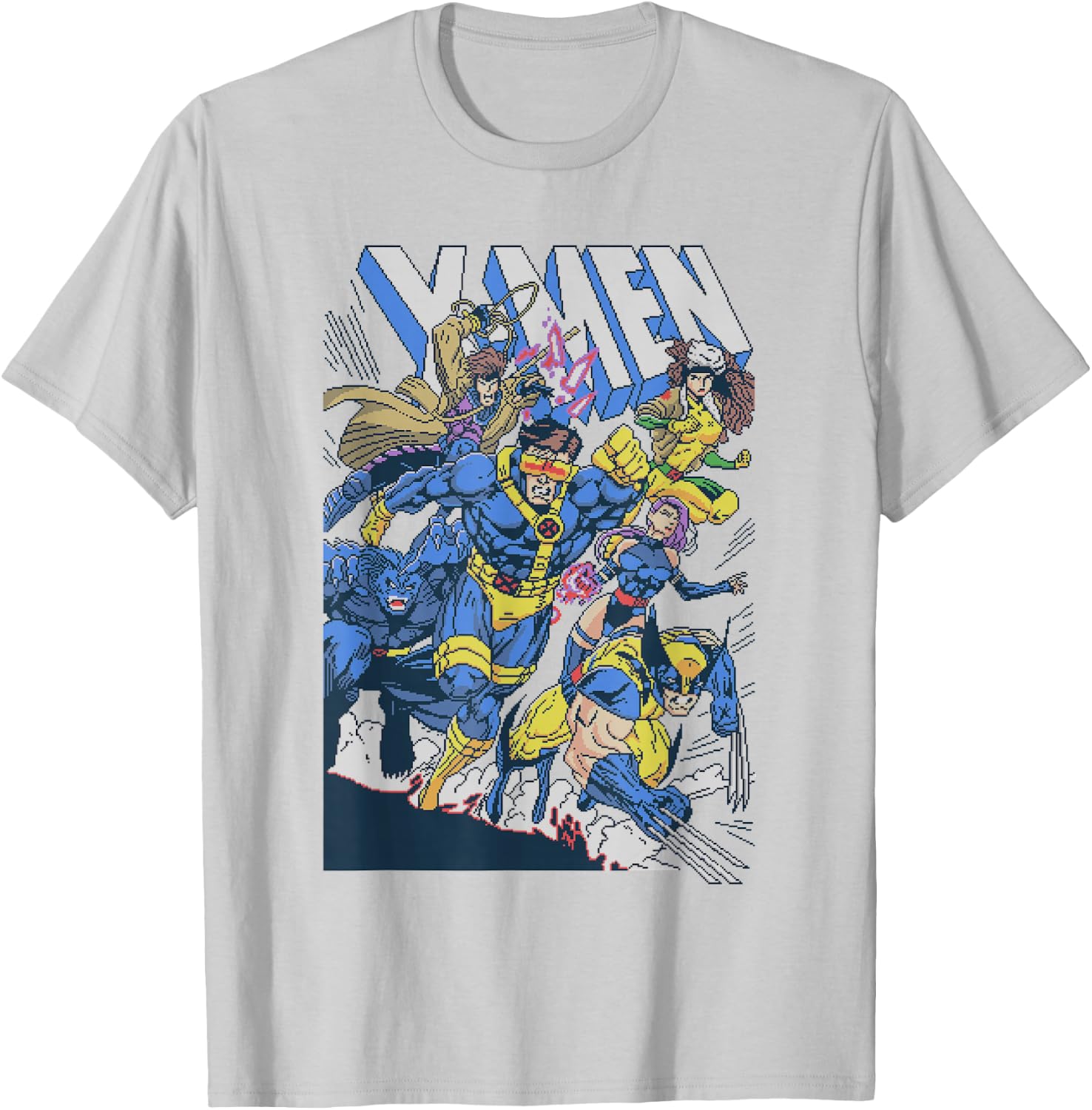 Marvel Comics Retro Classic X-Men Ready to Fight Group Shot T-Shirt - T-Shirt | Ash