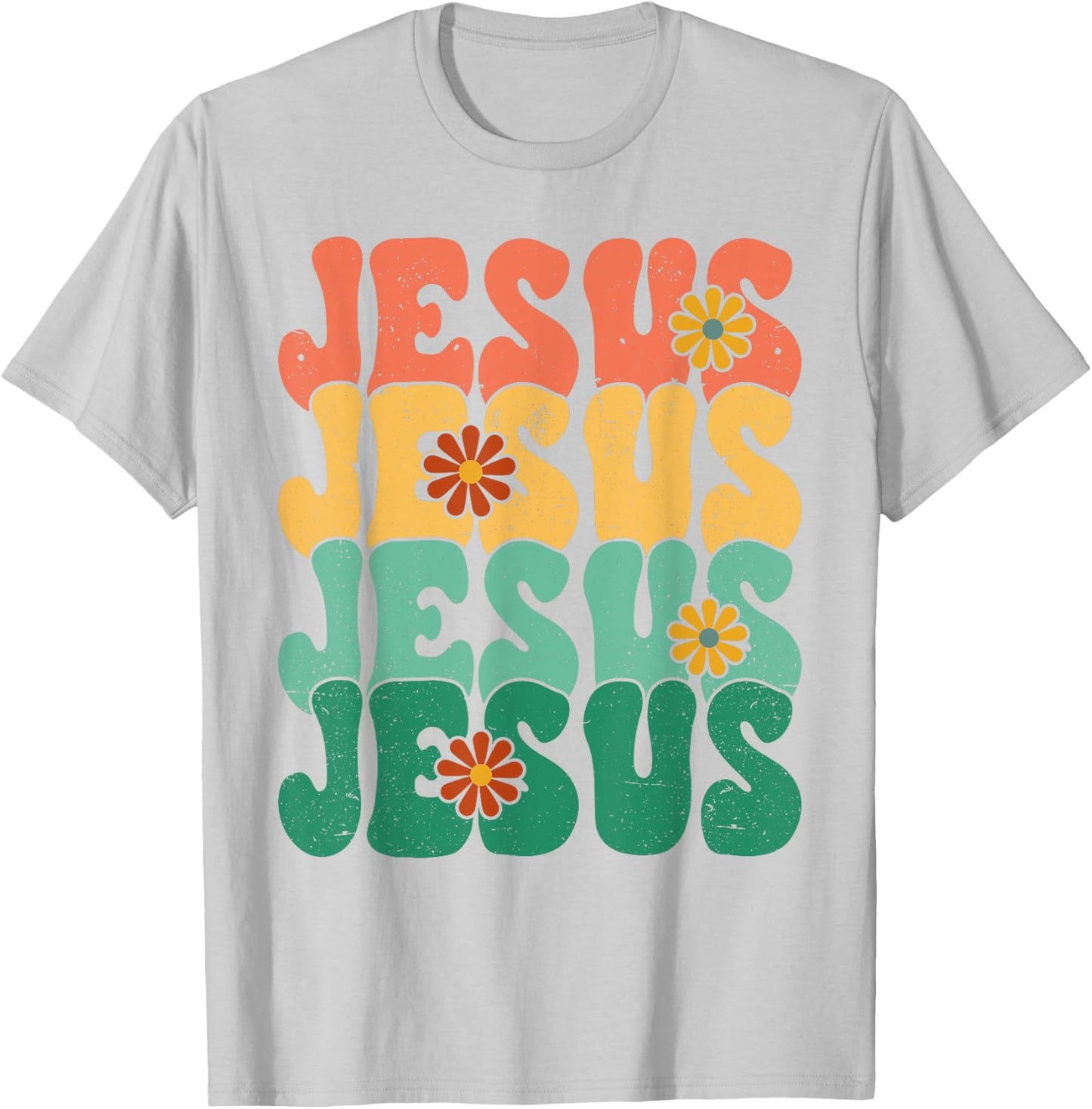 Christian Retro Jesus Religious Faith God 70s T-Shirt - T-Shirt | Ash