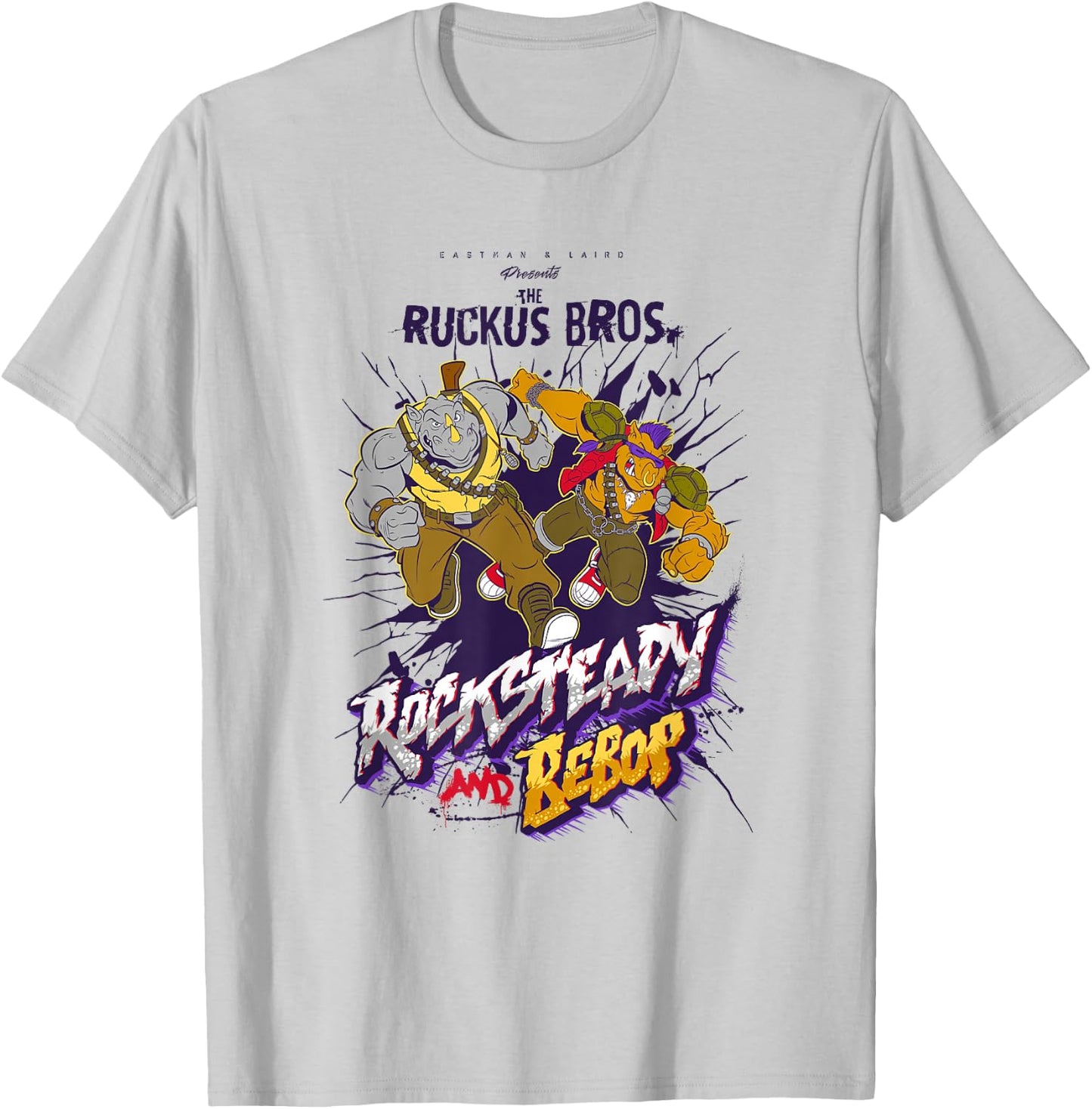 Teenage Mutant Ninja Turtles Bebop & Rocksteady Retro T-Shirt - T-Shirt | Ash
