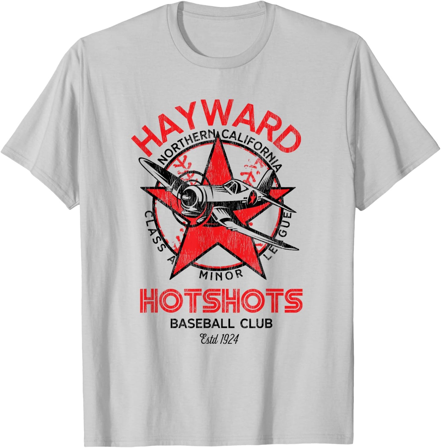 Hayward Hotshots Minor League Retro Baseball Team T-Shirt - T-Shirt | Ash