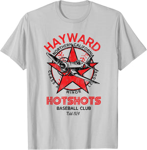 Hayward Hotshots Minor League Retro Baseball Team T-Shirt - T-Shirt | Ash