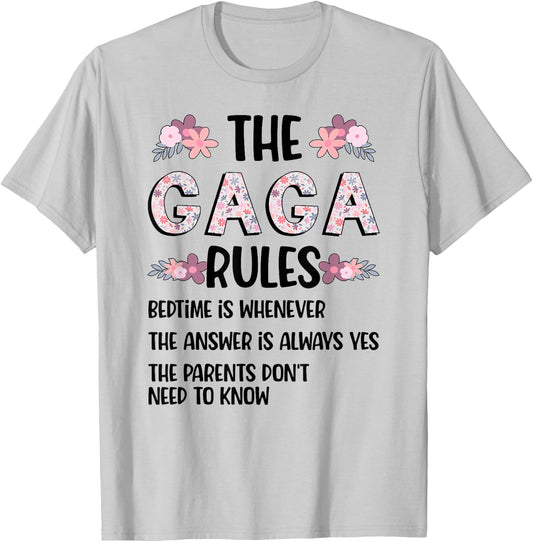 Gaga Grandma Rules Gaga Grandmother T-Shirt - T-Shirt | Ash